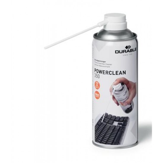 Sűrített levegős porpisztoly, nem gyúlékony, 350 ml, DURABLE "POWERCLEAN® 350"