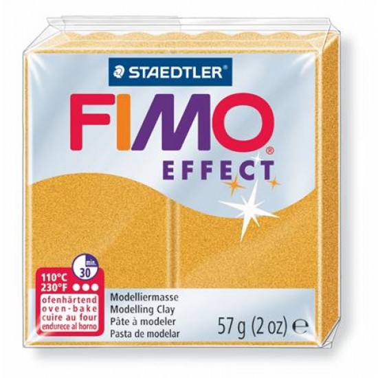 Gyurma, 57 g, égethető, FIMO "Effect", metál arany