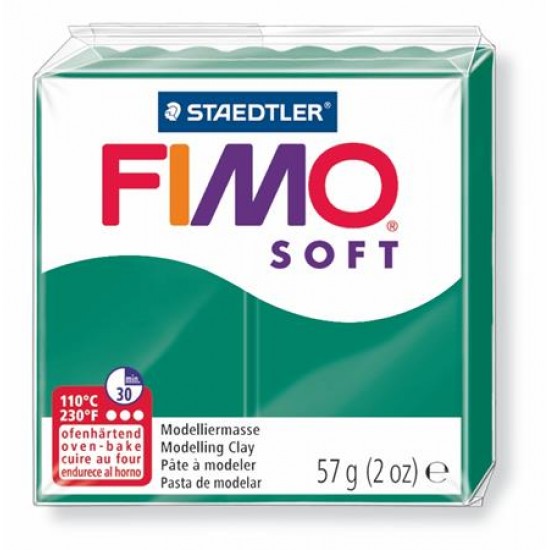 Gyurma, 56 g, égethető, FIMO "Soft", smaragdzöld