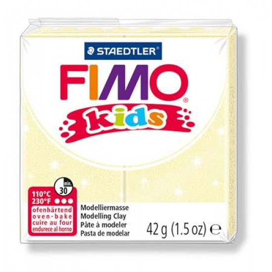 Gyurma, 42 g, égethető, FIMO "Kids", gyöngyház sárga