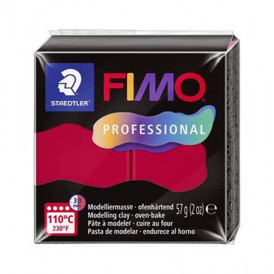 Gyurma, 57 g, égethető, FIMO "Professional", kármin