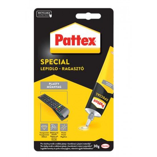 Ragasztó, speciális, 30 g, HENKEL "Pattex Repair Special Műanyag"