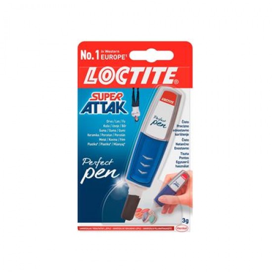 Pillanatragasztó, 3 g, HENKEL "Loctite Super Attak Perfect Pen"