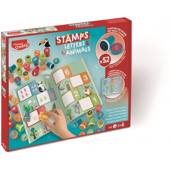 Nyomdázó készlet, MAPED CREATIV "Stamps" Letters & Animals