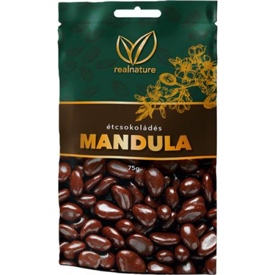 Mandula, 75 g, REAL NATURE, étcsokoládés