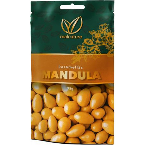 Mandula, 75 g, REAL NATURE, karamellás