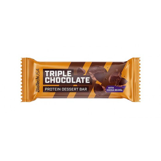 Fehérjeszelet, gluténmentes, 50g, BIOTECH USA "Protein Dessert Bar", Triple Chocolate