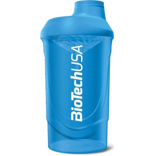 Keverőpalack, 600ml, BIOTECH USA "Wave Shaker", kék