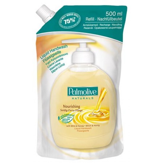 Folyékony szappan utántöltő, 0,5 l, PALMOLIVE Nourishing "Milk and Honey"