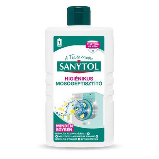 Fertőtlenítő mosógép tisztítószer, 250 ml, SANYTOL "All in One"