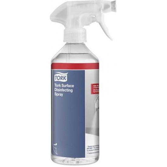 Felületfertőtlenítő spray, kétfunkciós szórófejjel, 500 ml, TORK, illatmentes