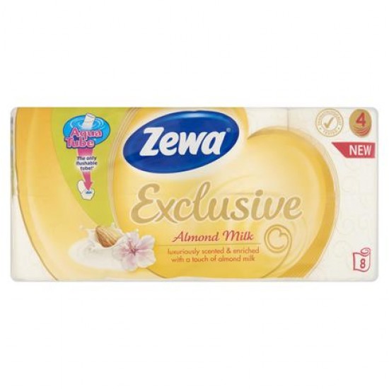 Toalettpapír, 4 rétegű, 8 tekercses, ZEWA "Exclusive", almond milk