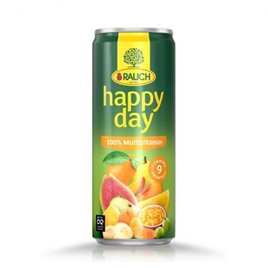 Gyümölcslé, 100%, 0,33 l, RAUCH "Happy day", Multivitamin