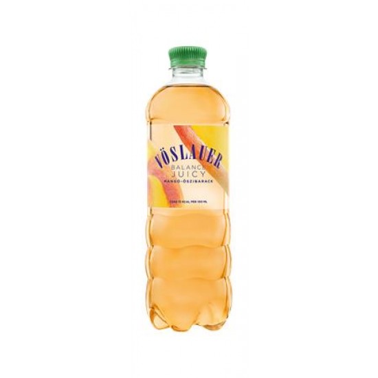 Ásványvíz, ízesített, VÖSLAUER "Balance Juicy", 0,75 l, mangó-őszibarack