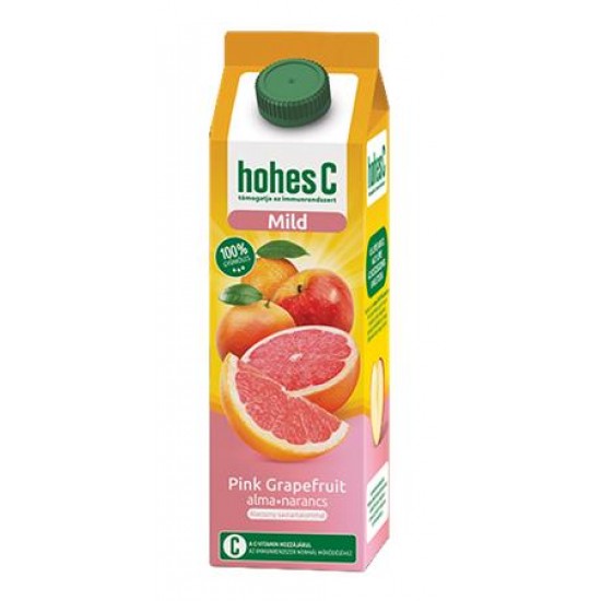 Gyümölcslé, 100%, 1 l, HOHES C "Mild Juice", pink grapefruit-alma-narancs