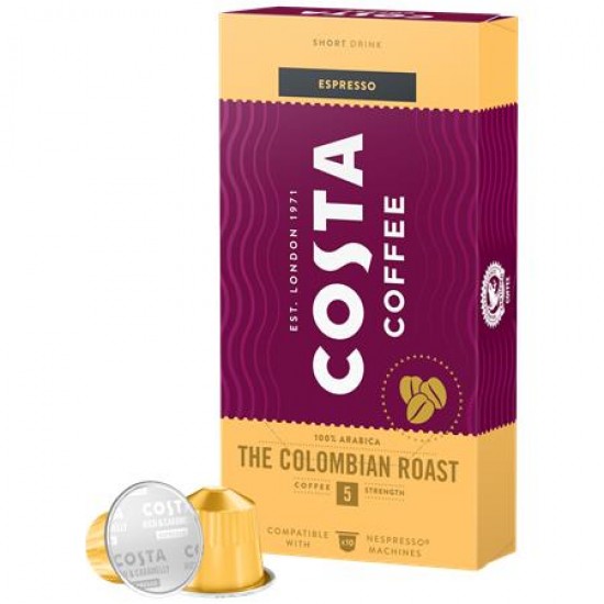 Kávékapszula, Nespresso® kompatibilis, 10 db, COSTA, "The Colombian Roast"