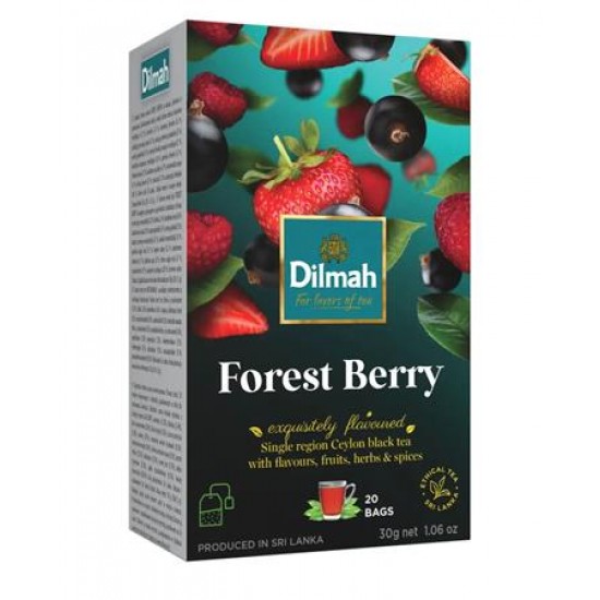 Fekete tea, 20x1,5g, DILMAH, erdei gyümölcs