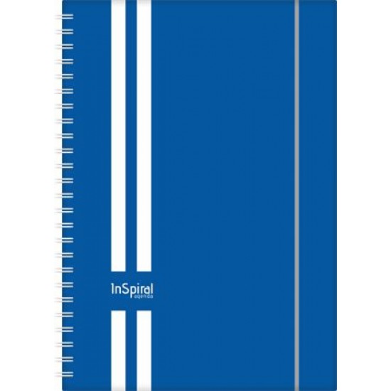 Naptár, tervező, A5, heti, DAYLINER, "InSpiral GT", fehér-kék