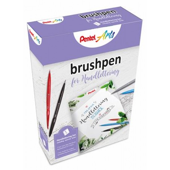 Kalligrafikus ecsetirón készlet, PENTEL "Brush Sign", 4 különböző szín