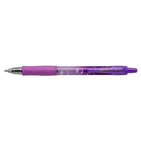 Zseléstoll, 0,32 mm, nyomógombos, PILOT "G-2 Purple Bubble", kék