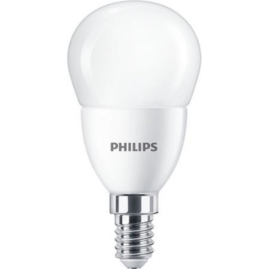 LED izzó, E14, kisgömb, P48, 7W, 806lm, 2700K, PHILIPS "CorePro"