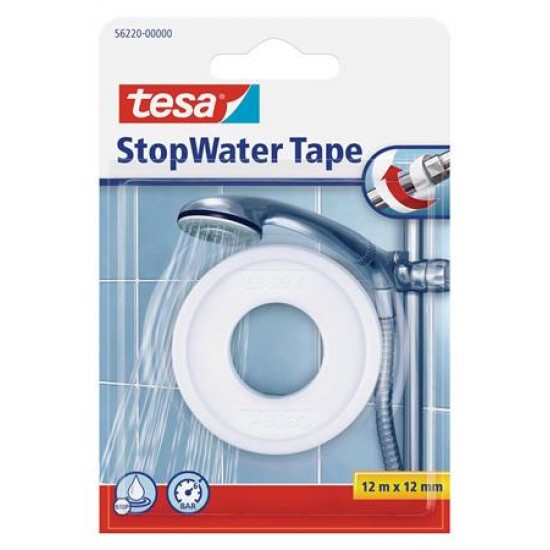 Tömítőszalag, csöpögésre, 12 mm x 12 m, TESA, "StopWater Tape", fehér