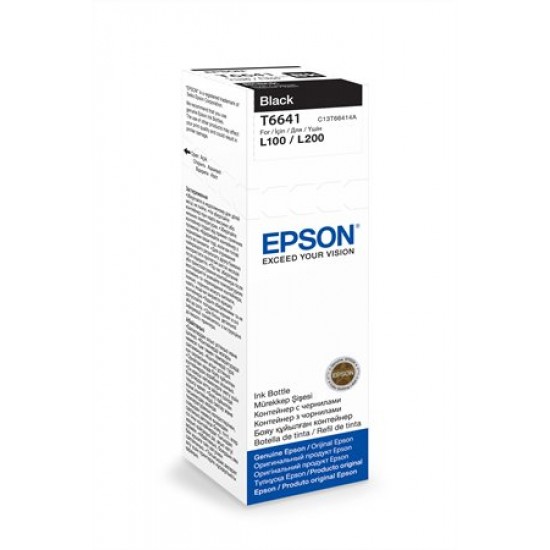 T66414A10 Tinta L100, 200mfp nyomtatókhoz, EPSON, fekete, 70ml