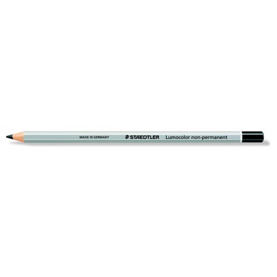 Színes ceruza, hatszögletű, mindenre író, lemosható, (omnichrom) STAEDTLER "Lumocolor", fekete