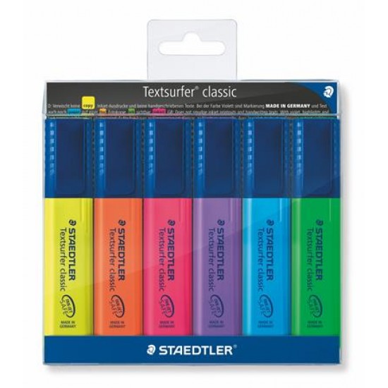 Szövegkiemelő készlet, 1-5 mm, STAEDTLER "Textsurfer Classic", 6 különböző szín