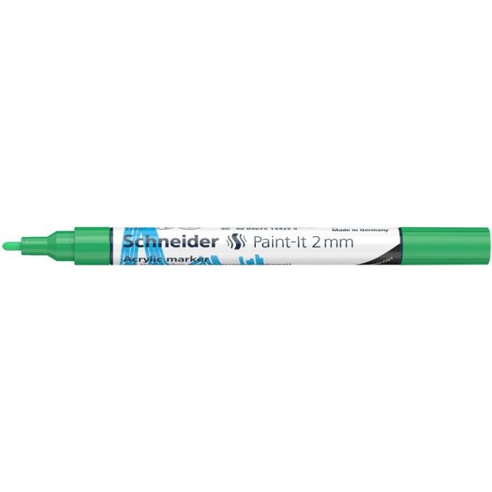 Akril marker, 2 mm, SCHNEIDER "Paint-It 310", zöld