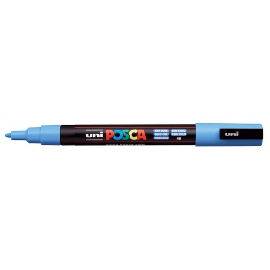 Dekormarker, 0,9-1,3 mm, UNI "Posca PC-3M", égszínkék