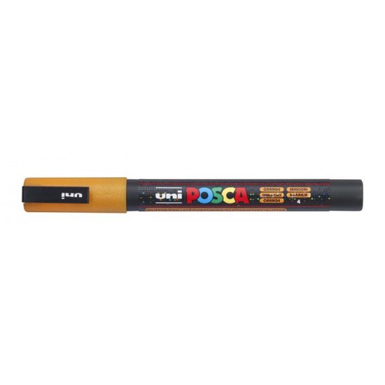 Dekormarker, 0,9-1,3 mm, UNI"Posca PC-3ML", fényes narancs