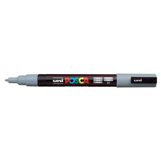 Dekormarker, 0,9-1,3 mm, UNI "Posca PC-3M", szürke