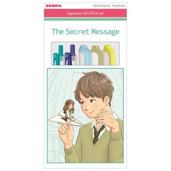 Írószer készlet, ZEBRA "Manga Set, The secret message", 5 darabos