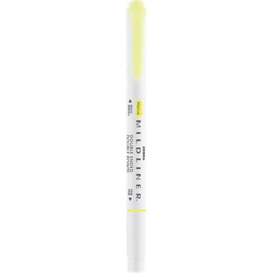 Szövegkiemelő, 1,0/3,5 mm, kétvégű, ZEBRA "Mildliner Fluorescent", sárga