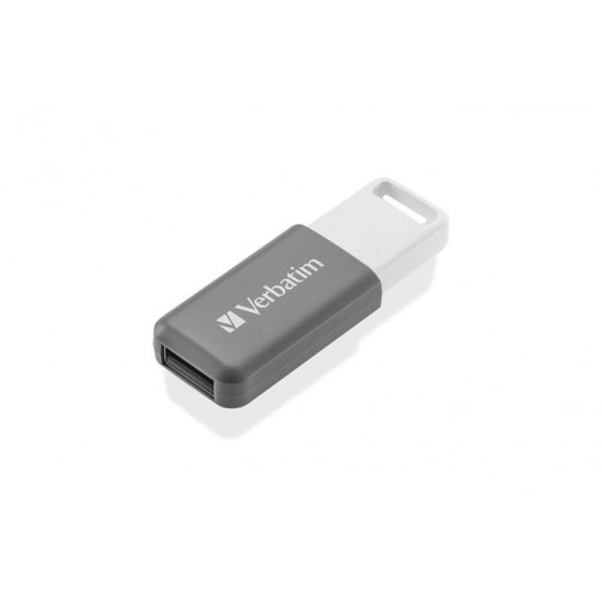 Pendrive, 128GB, USB 2.0, VERBATIM "Databar", szürke