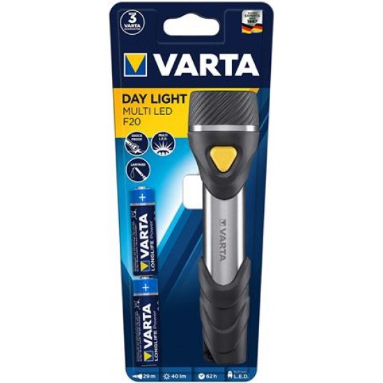 Elemlámpa, LED, 2xAA, VARTA "Day Light F20"